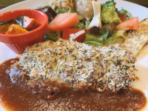 立山町 森の茶屋 糧で平日ランチ サラダプレートセットとお肉のセット