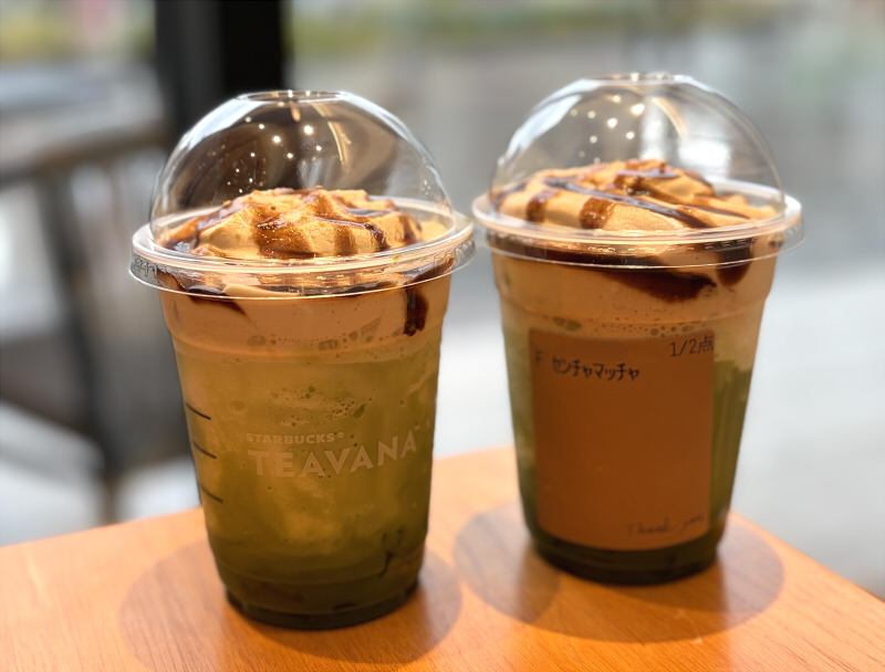 煎茶抹茶 ティー フラペチーノ わらび餅入り